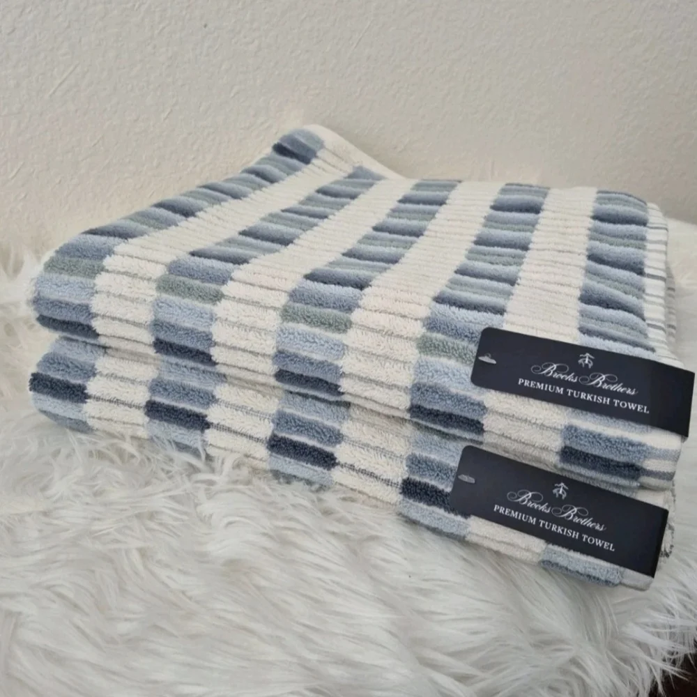2pc NEW premium Colorful multi-colored striped Turkish Bath Towel 100% Cotton